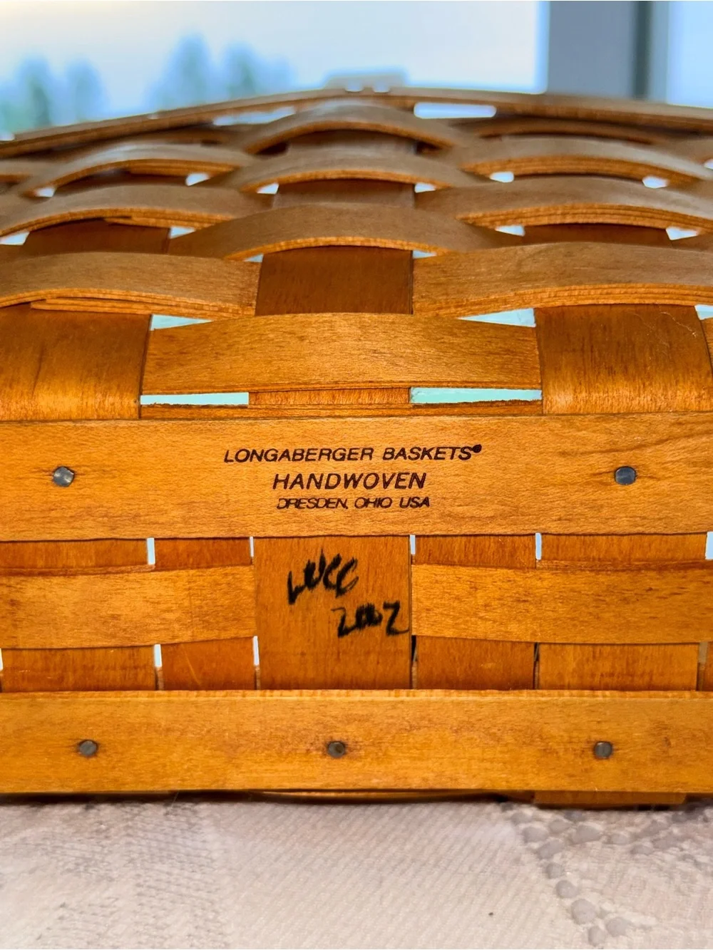 Vintage 2002 Longaberger Handwoven Small Basket with Plastic Liner – USA Made